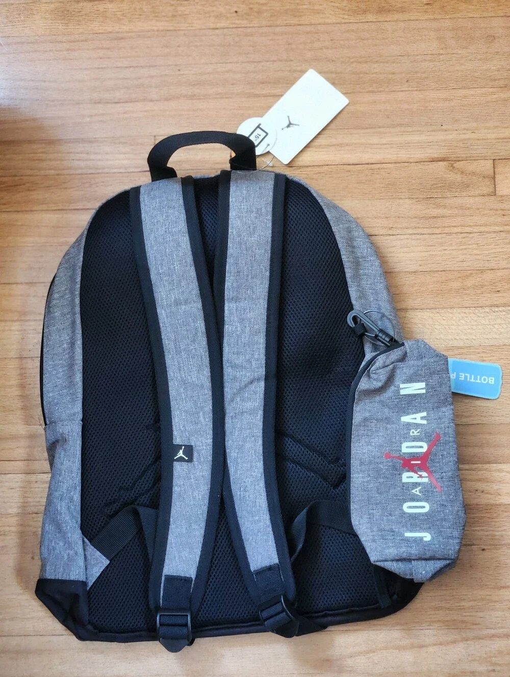 Air Jordan Backpack & Detachable Pencil Case Gray Black Set